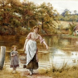 Gathering water from the pond